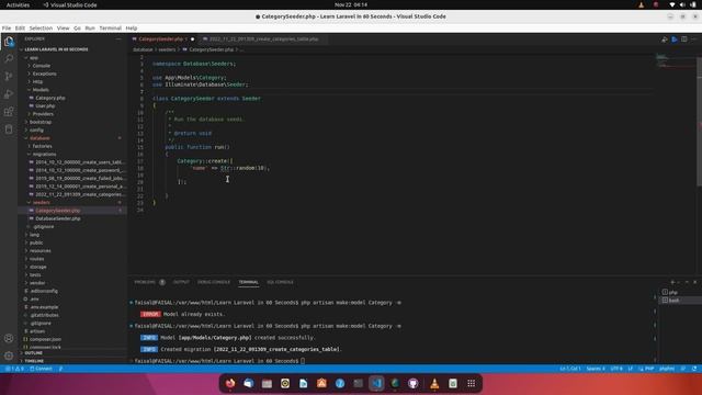 How to use seeder in Laravel. смотреть онлайн