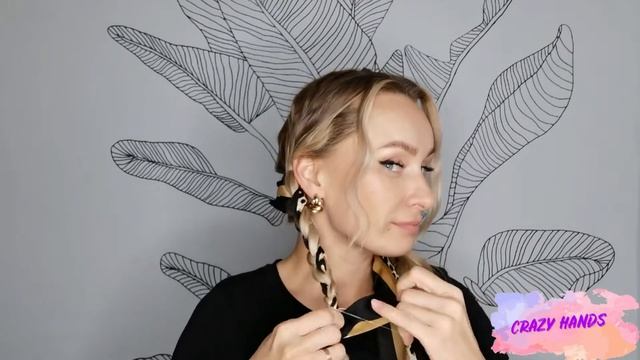 Видео. Прическа из кос с платком смотреть онлайн