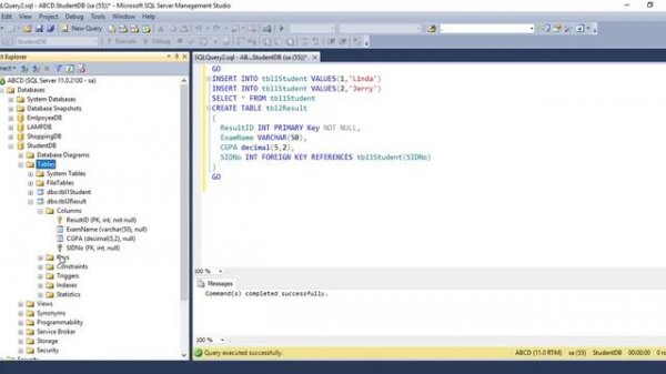 How to Add Primary Key and Foreign key in SQL Table by SQL Script