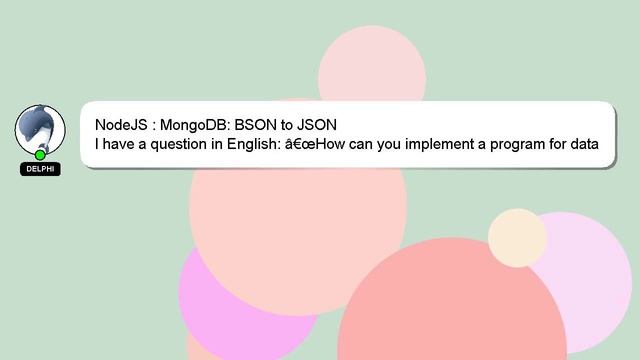 NodeJS : MongoDB: BSON to JSON смотреть онлайн