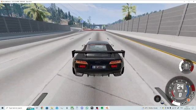 BRAKE TEST AUDI R8 100 miles/h (beamng.drive) смотреть онлайн