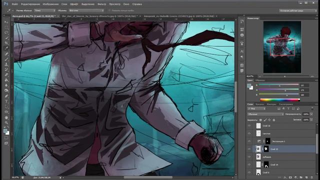 theNay-art. Speedpaint (Photoshop) tutorial:Diabolik lovers. Ayato Sakamaki. смотреть онлайн