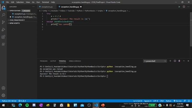 EXCEPTIONS - Beginner Python Tutorial (Pt 7) смотреть онлайн
