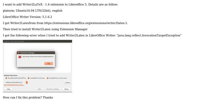 Why unable to install Writer2LaTeX - 1.4 on Ubuntu? смотреть онлайн