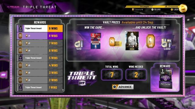 NBA 2K20 MYTEAM WHAT YOU GET FOR WINNING 1000 TRIPLE THREAT OFFLINE GAMES!! TOTAL MT?? TOTAL TOKENS смотреть онлайн