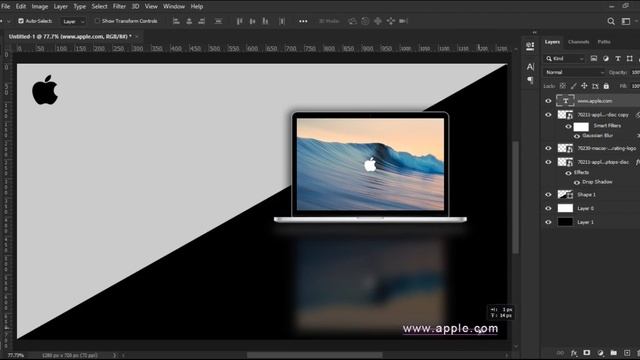 SPOON Graphic | Apple Mac book Pro | Advertisement Poster | Photoshop Tutorial смотреть онлайн