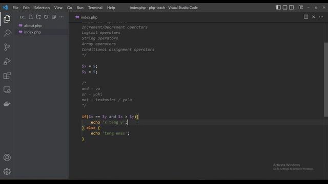 12. Operatorlar. Operators | PHP dasturlash tili o'rganish смотреть онлайн