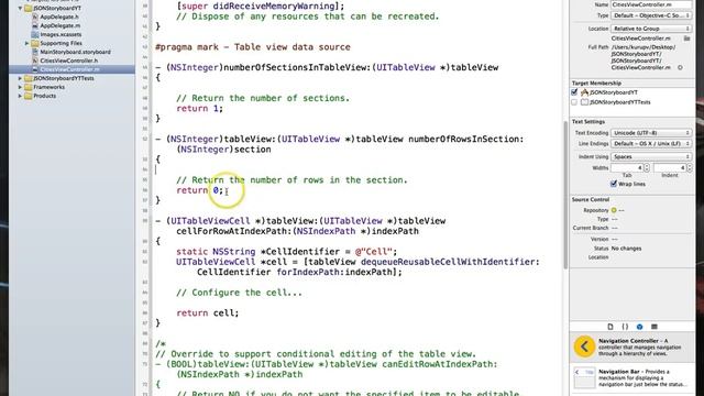 iOS Tutorial: Loading data from an external database using JSON & Storyboards - VIDEO 3 смотреть онлайн
