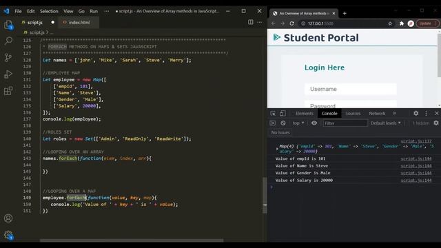 Using forEach() method on Maps and Sets | Array Methods | JavaScript смотреть онлайн