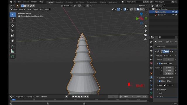 Use Array Modifier to Make a Simple Tree! (blender 2.93 tutorial) смотреть онлайн
