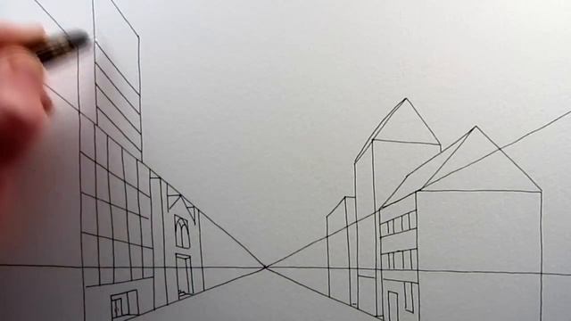 How to Draw a City Street View in One Point Perspective: TL смотреть онлайн