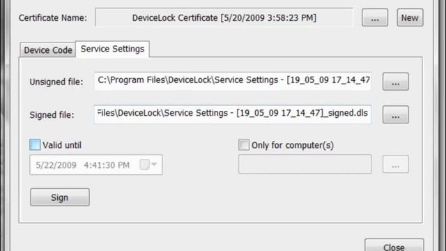 Утилита Signing Tool DeviceLock смотреть онлайн