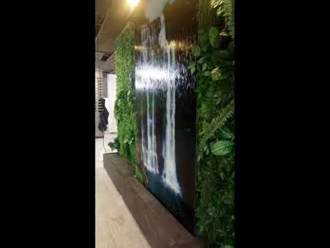 Водопад по стеклу с полноцветным фоном смотреть онлайн