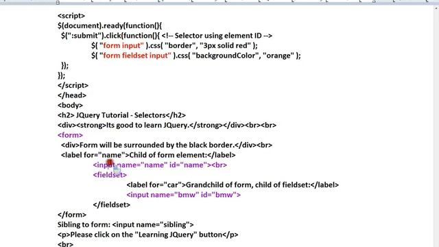 JQUERY ANCESTOR DESCENDANT SELECTORS DEMO смотреть онлайн