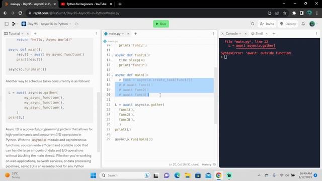2023 | python for beginners | Async IO in Python | Day 95 смотреть онлайн