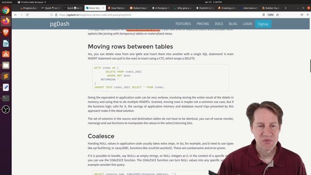 Scaling Postgres Episode 198 Monitoring Progress, More SQL, Replication Slot Fail Over, Contributor смотреть онлайн