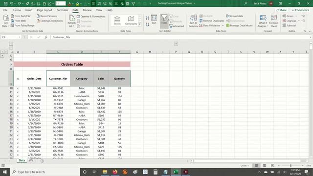 Excel - How to Sort Data and Extract Unique Values смотреть онлайн