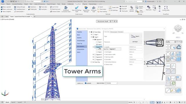 PowerPack For Autodesk Advance Steel - Tower Designers, Transmission Type