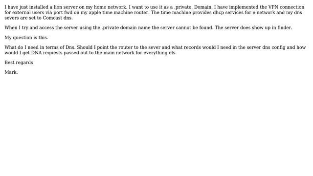 Apple: Lion server DNS problem with .private смотреть онлайн