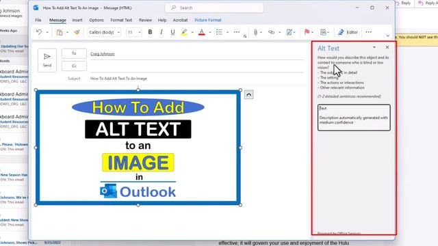 Microsoft Outlook: How To Add Alt Text To Images In Outlook | PC | *2023* смотреть онлайн