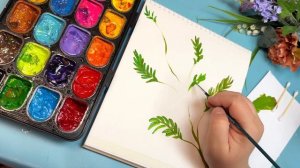 Как нарисовать мимозу? Простой урок, рисуем ватными палочками