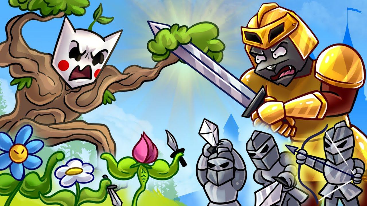 ШИКАРНЫЙ TOWER DEFENSE 1vs1. ДЕРЕВЯШКИ ПРОТИВ РЫЦАРЕЙ В Crystal Clash смотреть онлайн