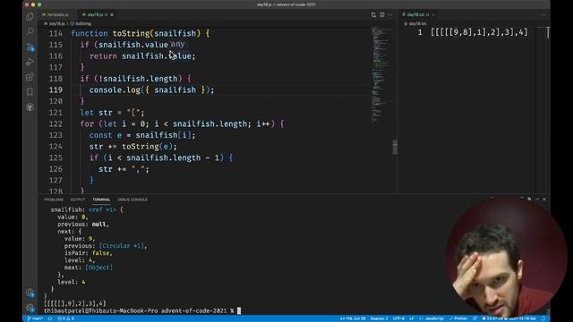 Trying to solve day 18 of Advent of Code 2021 in JavaScript смотреть онлайн