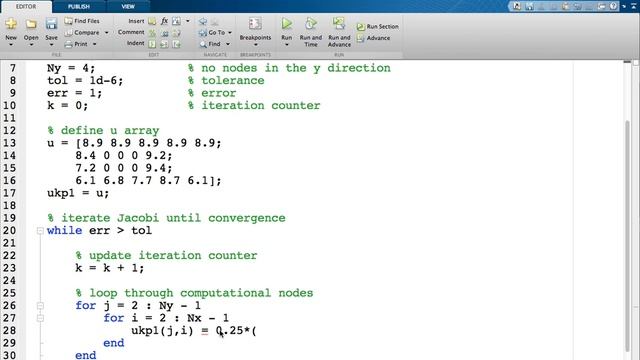 MATLAB code for solving Laplace's equation using the Jacobi method смотреть онлайн