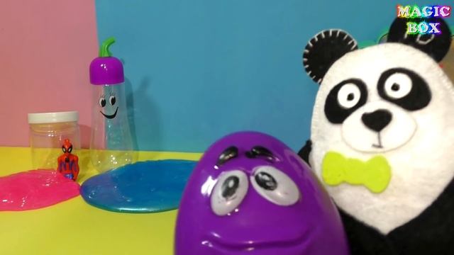Слайм челлендж с пандой ч.2 Единорог или Свинка смотреть онлайн
