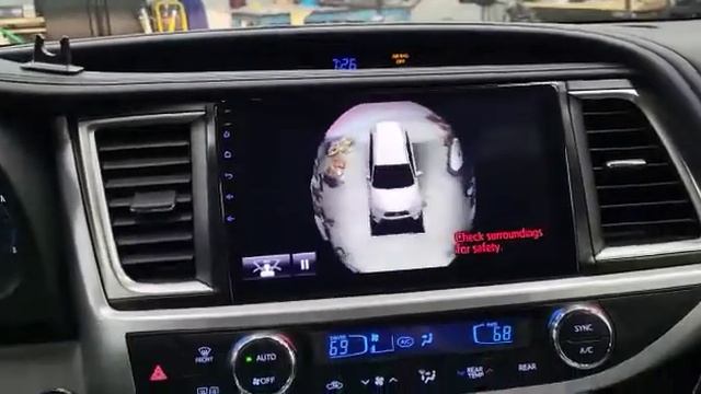 Toyota Highlander hybrid platform 2017 with 360 camera plug and play on Idoing stereo смотреть онлайн