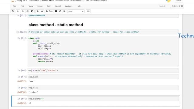 Static method / Class method in Python Explained | Python course for beginners | Techmaima-in Tamil смотреть онлайн