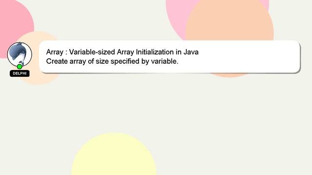 Array : Variable-sized Array Initialization in Java смотреть онлайн
