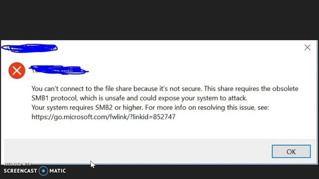 SAMBA Error: You can't Connect to the File share because its not secure смотреть онлайн