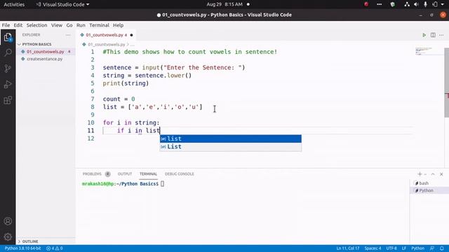 Count Number of Vowels in Python | 100 python programs 2021 смотреть онлайн