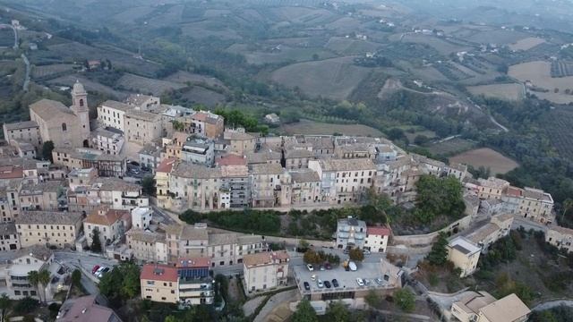 Monsampolo del Tronto, Ascoli Piceno province, Marche region, Italy, drone fly смотреть онлайн