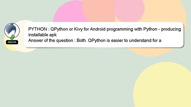 PYTHON : QPython or Kivy for Android programming with Python - producing installable apk смотреть онлайн