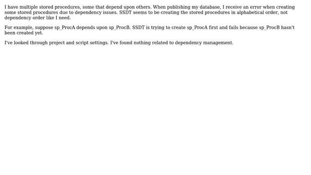 Databases: How to manage stored procedure dependencies in SSDT? смотреть онлайн