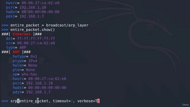 103 Taking Control: Manually Poisoning ARP Cache with Scapy смотреть онлайн