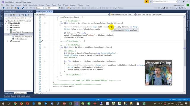 Read Excel Cells Value to DataGridView in C# Addin VSTO Example Code смотреть онлайн