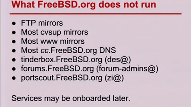 The FreeBSD.org cluster refit смотреть онлайн