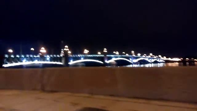Троицкий мост ночью. Санкт-петербург. смотреть онлайн