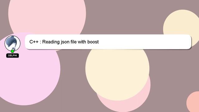 C++ : Reading json file with boost смотреть онлайн