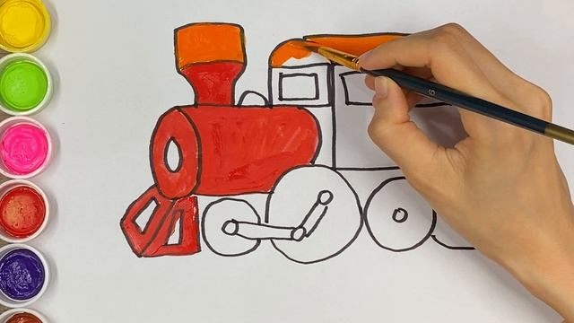 Drawing The Train Easy For Kids/Рисуем поезд легко для детей/Bolalar uchun oson poyezdni chizish смотреть онлайн