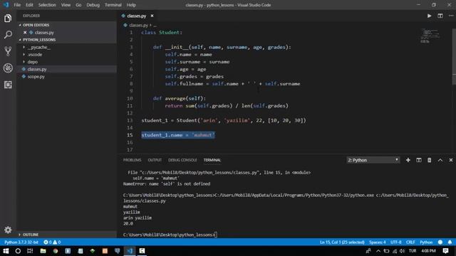 Yeniler İçin Python (3.7.3 - 3.8.0) - Ders 29 - Nesne Yönelimli Python VI, Property Dekoratörü смотреть онлайн
