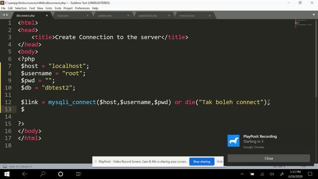 MySQL php connection смотреть онлайн