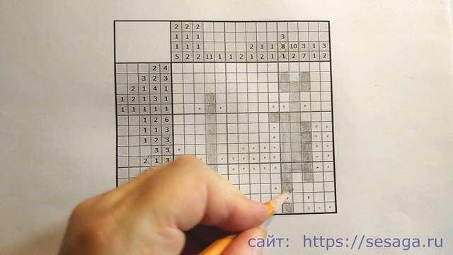 Решение японского кроссворда для начинающих пошагово