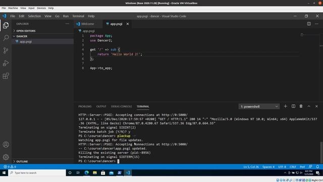 Perl Dancer Part 6: plackup reload смотреть онлайн