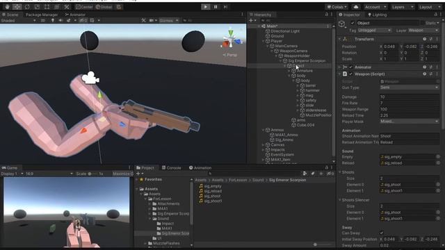 КАК СДЕЛАТЬ ОРУЖИЕ В UNITY3D! #9 смотреть онлайн