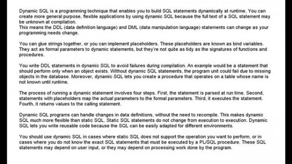PL/SQL Oracle Tutorial - Dynamic SQL and Transactions - PL/SQL for beginners (Lesson 7)