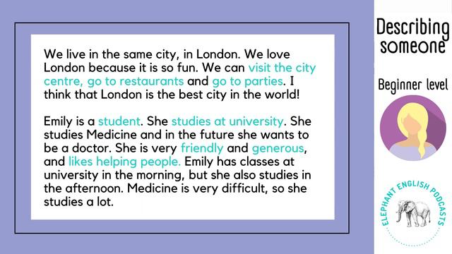 Describing Someone In English - Beginner English Listening Practice A1 With Subtitles